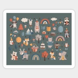 Woodland party Magnet